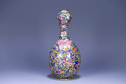 A CLOISONNÉ ENAMEL 'BOYS' VASE