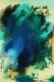 A CHINESE HAND PAINTING,ZHANG DAQIAN MARK