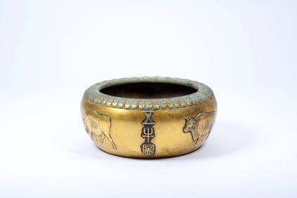 A GILT BRONZE 'FIVE OX'BRUSH WASHER