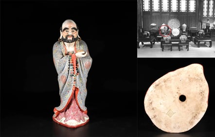 A FAMILLE ROSE FIGURE OF DAMO