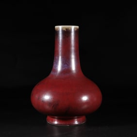A FLAMBE-GLAZED GLAZED VASE