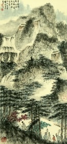 A CHINESE HAND PAINTING,FU BAOSHI MARK