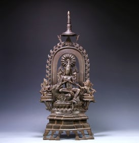 A BRONZE FIGURE OF MANJUSHRI