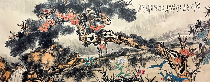 A CHINESE HAND PAINTING,PAN TIANSHOU MARK
