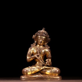 A GILT BRONZE FIGURE OF VAJRASATTVA