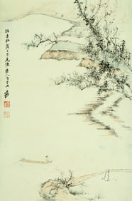 A CHINESE HAND PAINTING,ZHANG DAQIAN MARK