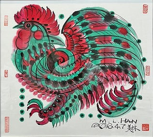 A CHINESE HAND PAINTING,HAN MEILIN MARK