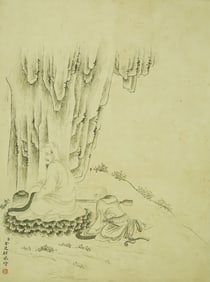 A CHINESE HAND PAINTING,JIN TINGBIAO MARK