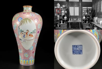 A FAMILLE ROSE 'FIGURAL'VASE