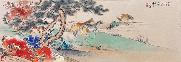 A CHINESE HAND PAINTING,FAN ZENG MARK