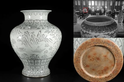 A RED GLAZED 'FIGURAL'VASE