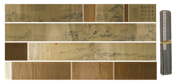 Chinese Drawing Landscape Hand Scroll,Huang Gongwang Mark