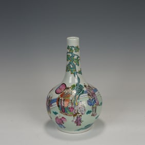 Famille Rose Character Story Pattern Porcelain Tianqiu Vase