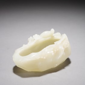 Jade Carved Flower and Bird Pattern Washer