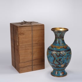 Bronze Cloisonne Carved Dragon Pattern Vase