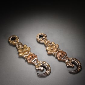 Pair of Bronze Vajra Ornament