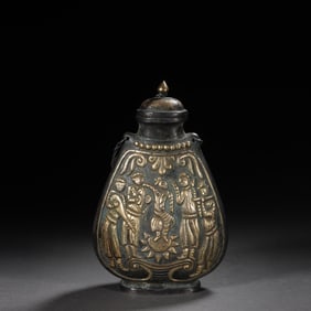 Silver Carved Character Story Pattern Pot