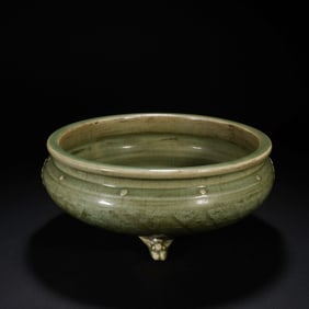 Longquan Ware Double Lion Ears Porcelain Incense Burner