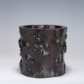 Red Sandalwood Brush Pot