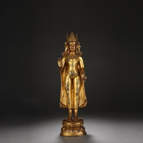 Gilt Bronze GuanYin Figure