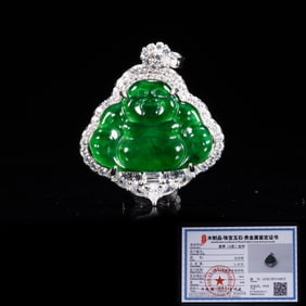 Jadeite Carved Maitreya Ornament