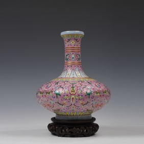 Famille Rose Flower Pattern Porcelain Vase