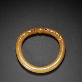 Jade Carved Dragon Pattern Bangle