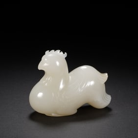 Jade Carved Chicken Ornament