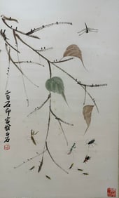 Chinese Drawing Insent Painting,Qi Baishi Mark