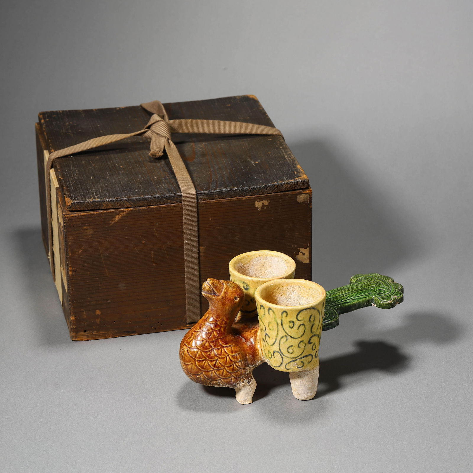 Pottery Cup Duck-Form Vessel: Pottery Cup Duck-Form Vessel Length:20cm, Width:11.5cm, Height:9.5cm,