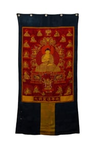 Silk Embroidery Sakyamuni Pattern Tangka