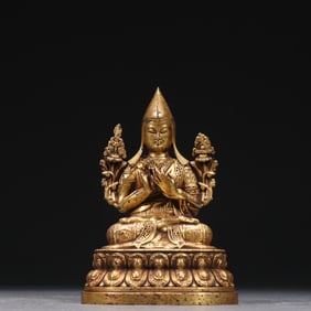 Gilt Bronze Tsongkhapa Figure