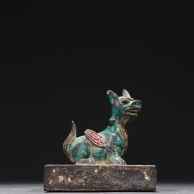 Bronze Carved Beast Shape Stone Seal