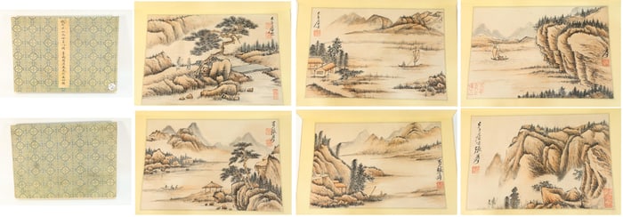 Chinese Drawing Landscape Painting Album,Zhang Daqian Mark