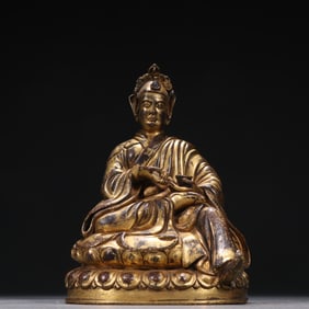 Gilt Bronze Guru Figure