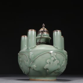 Longquan Ware Carved Flower Pattern Porcelain Vase