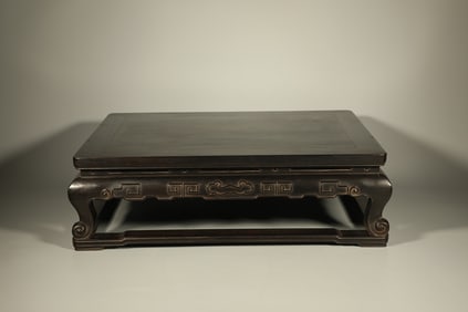 Red Sandalwood Carved Reishi Mushroom Pattern Table