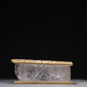 White Crystal Inlaid Gilt Bronze Carved Flower Pattern Coffin