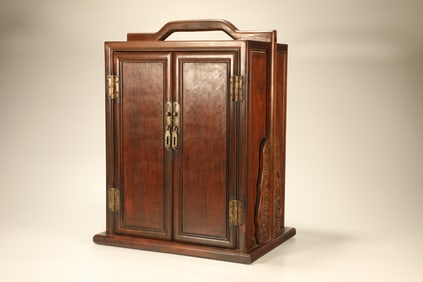 Huanghuali Wood Carved Dragon Pattern Box