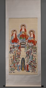 Chinese Drawing Buddha Story Painting,Zhang Daqian Mark