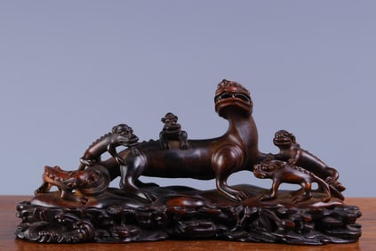 Agarwood Carved Dragon Ornament
