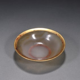 Agate Inlaid Gilt Bronze Bowl
