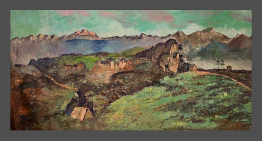 Chinese Drawing Landscape Oil Painting,Xu Beihong Mark