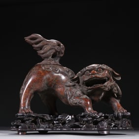 Agarwood Carved Lion Shape Incense Burner
