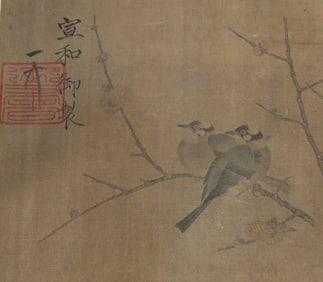 Chinese Drawing Flower and Bird Painting,Song Huizong Mark
