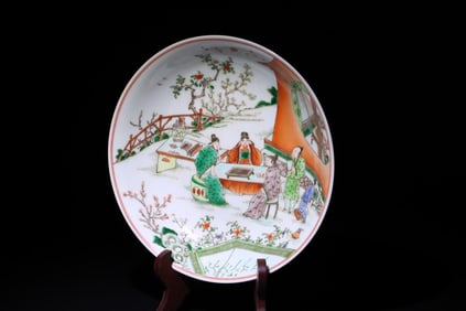 Wucai Character Story Pattern Porcelain Plate