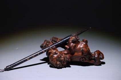 Cherry Wood Carved Cabbage Shape Pen Holder