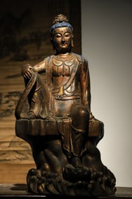 Bronze Gold Drawing GuanYin Figure