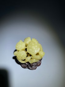 Jade Carved Lotus Flower Shape Ornament