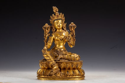 Gilt Bronze White Tara Figure